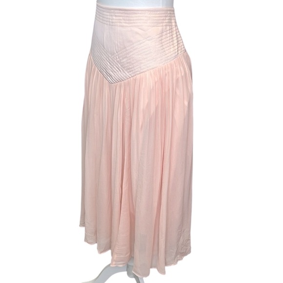 Anthropologie Satin Trapunto Midi Skirt - Picture 3 of 6